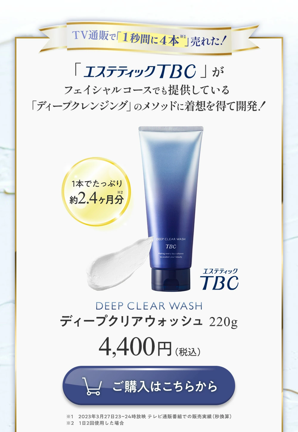 エステティックTBC クレイパック TBC 公式 ディープクリアウォッシュ