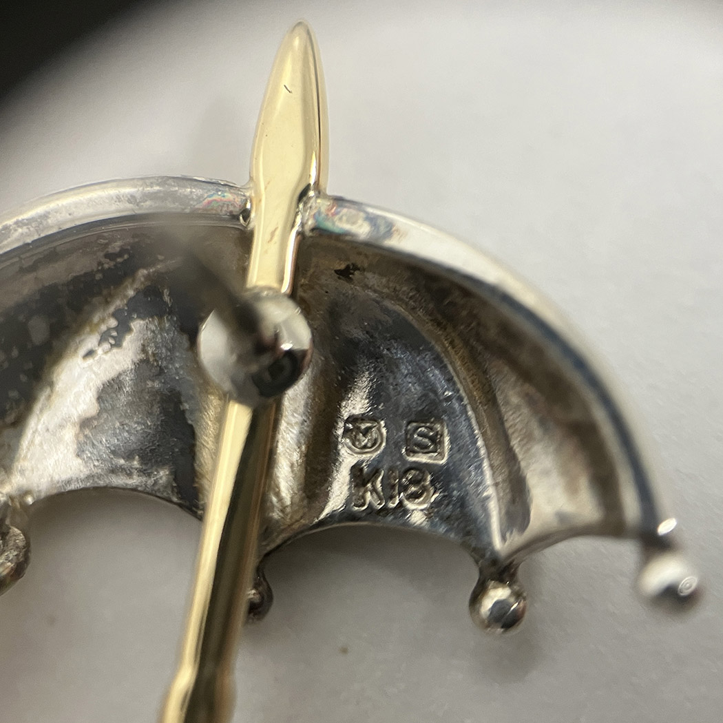 MIKIMOTO（ミキモト） ピンブローチ パール 傘モチーフ シルバー