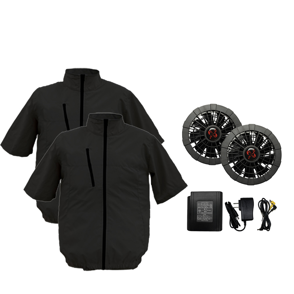 服2枚付き 空調ウェア 空調作業服 半袖 フルセット 2025 最強 ファン