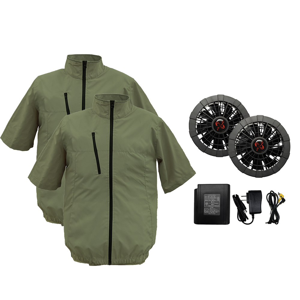 服2枚付き 空調ウェア 空調作業服 半袖 フルセット 2025 最強 ファン