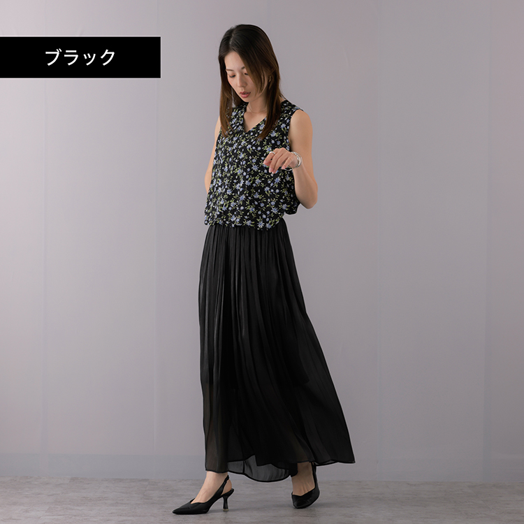 スカート見えするパンツ 光沢スカウチョ : Fetchcollectionボトムス