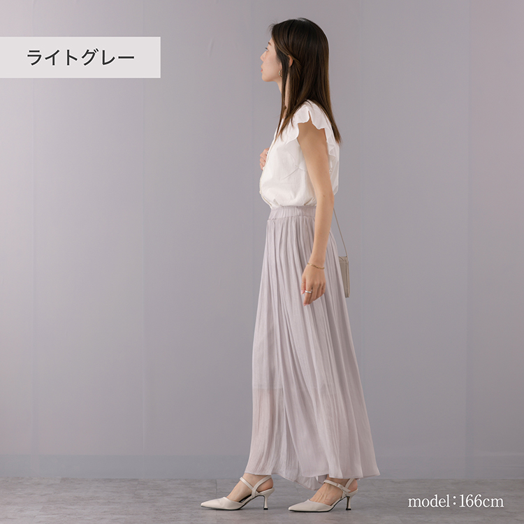 スカート見えするパンツ 光沢スカウチョ : Fetchcollectionボトムス