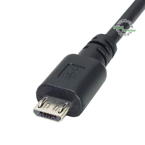 直角端子 マイクロUSBケーブル 1m USB2.0(オス)(上L型)-MicroUSB2.0