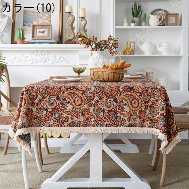 テーブルクロス おしゃれ 北欧 エスニック柄 民族風 耐熱 防汚 滑り