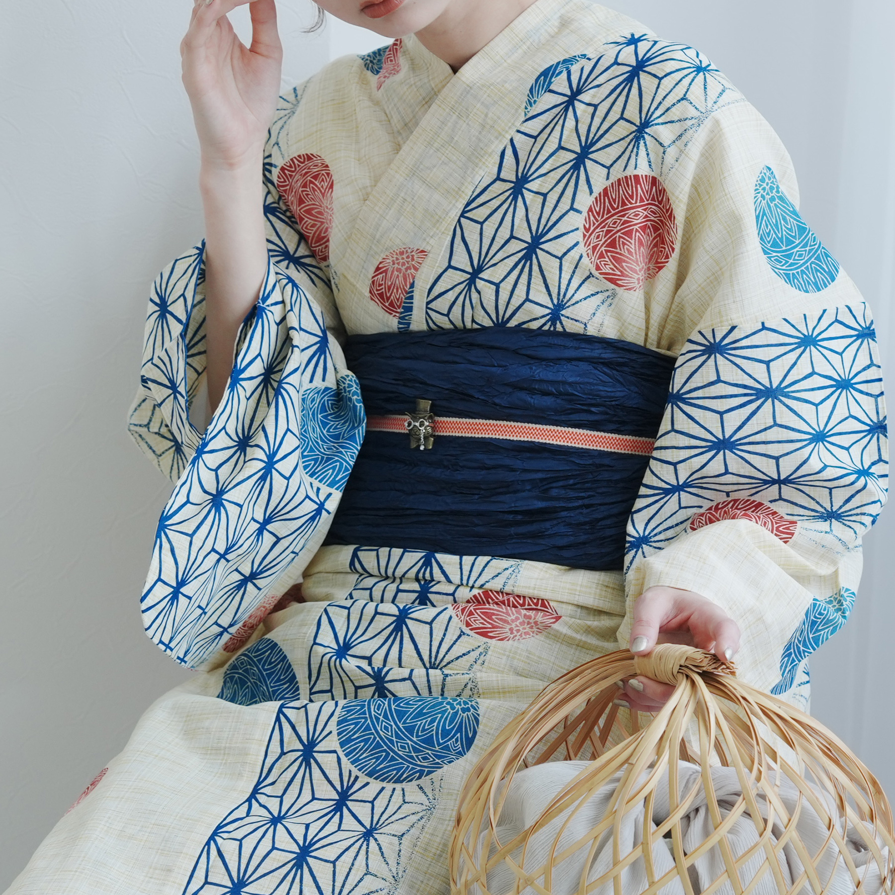 utatane 浴衣 レディース セット 浴衣/帯/下駄 3点セット フリーサイズ