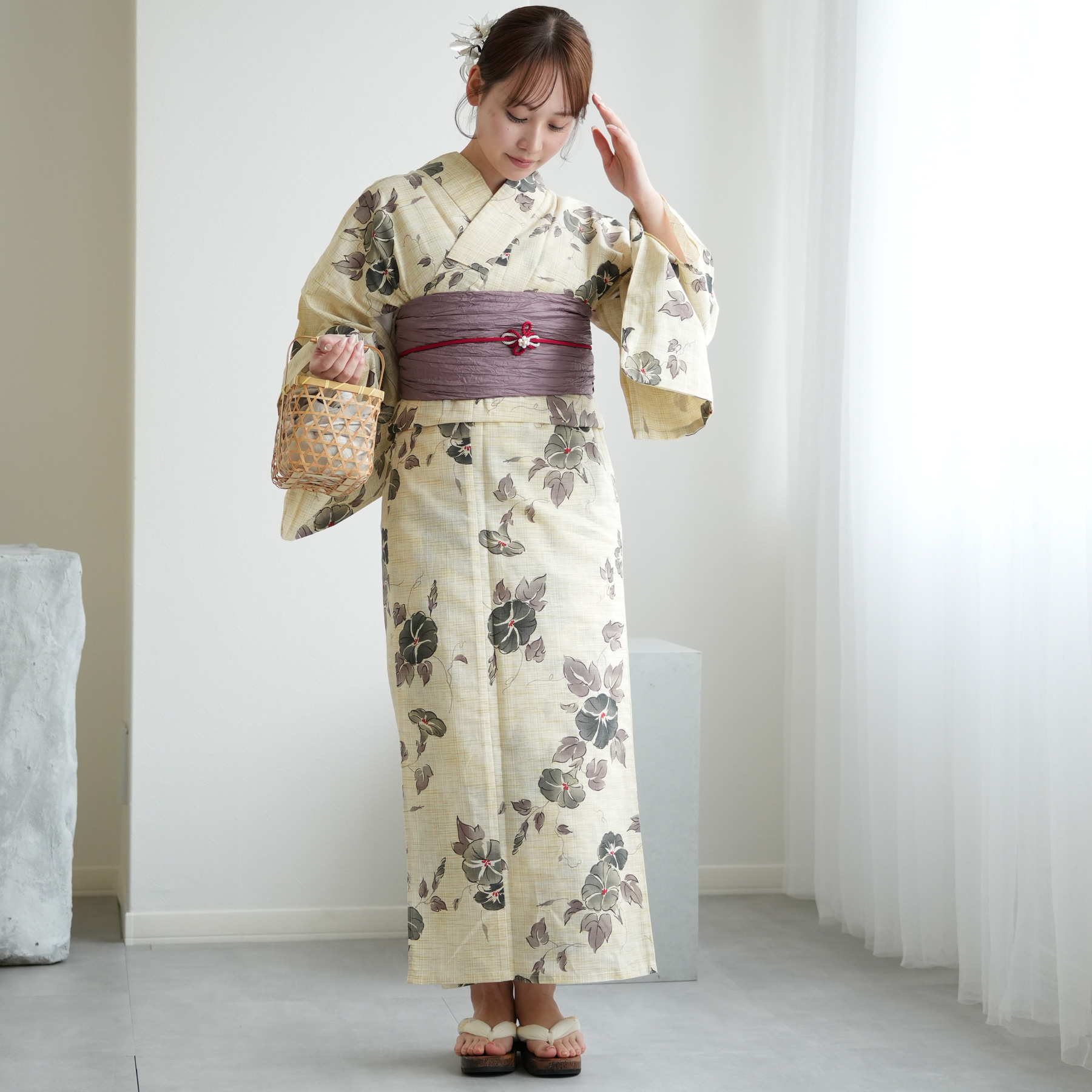 utatane 浴衣 レディース セット 浴衣/帯/下駄 フリーサイズ 古典柄
