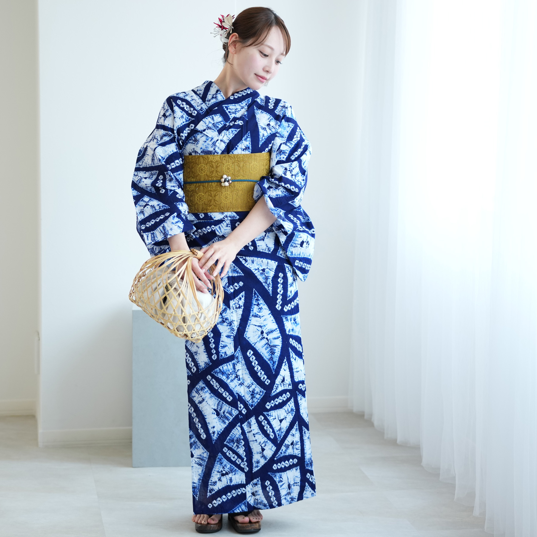 浴衣 レディース セット utatane 有松絞り 浴衣3点セット 絞り 久野