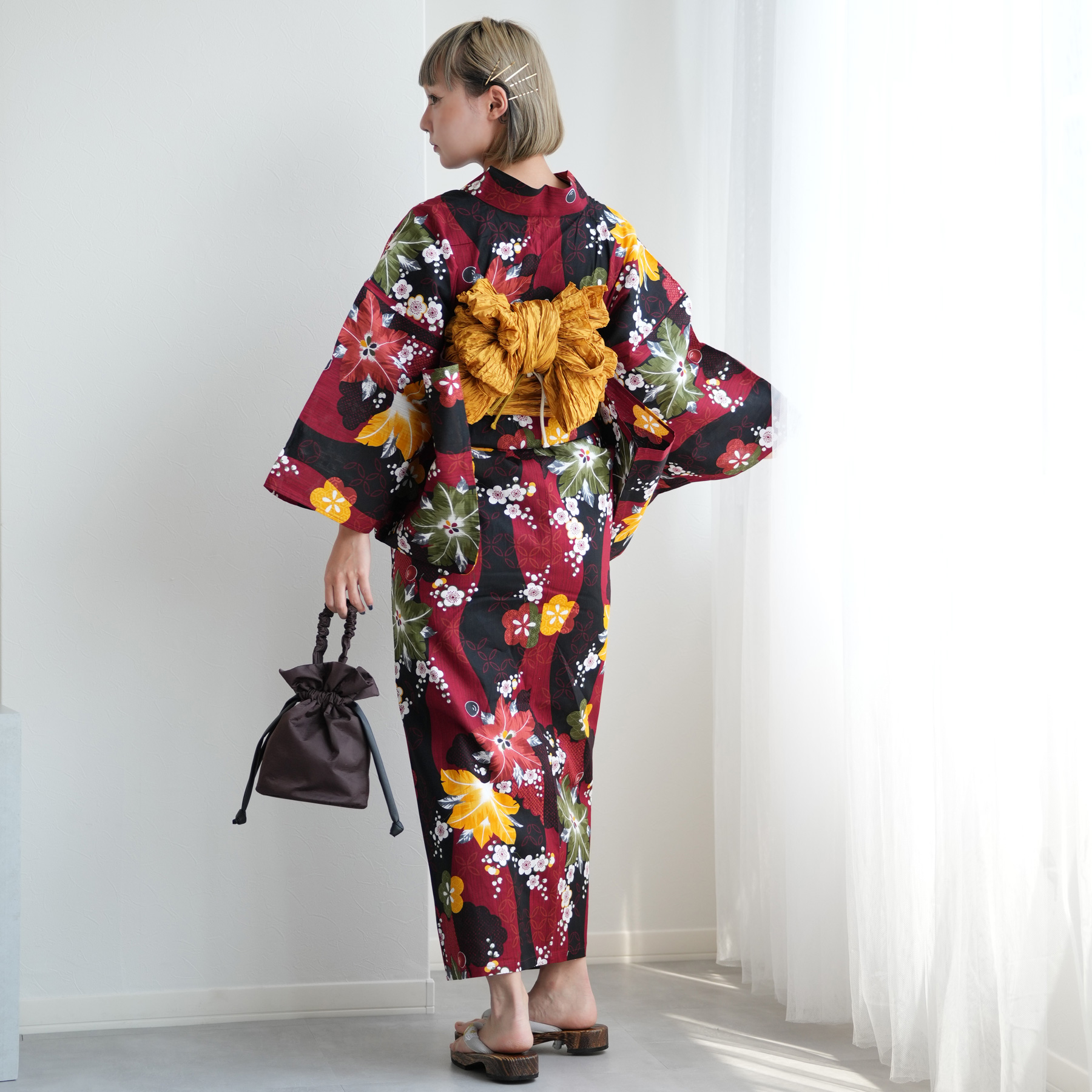 浴衣 レディース セット ニコアンティーク 高級変わり織 浴衣3点セット