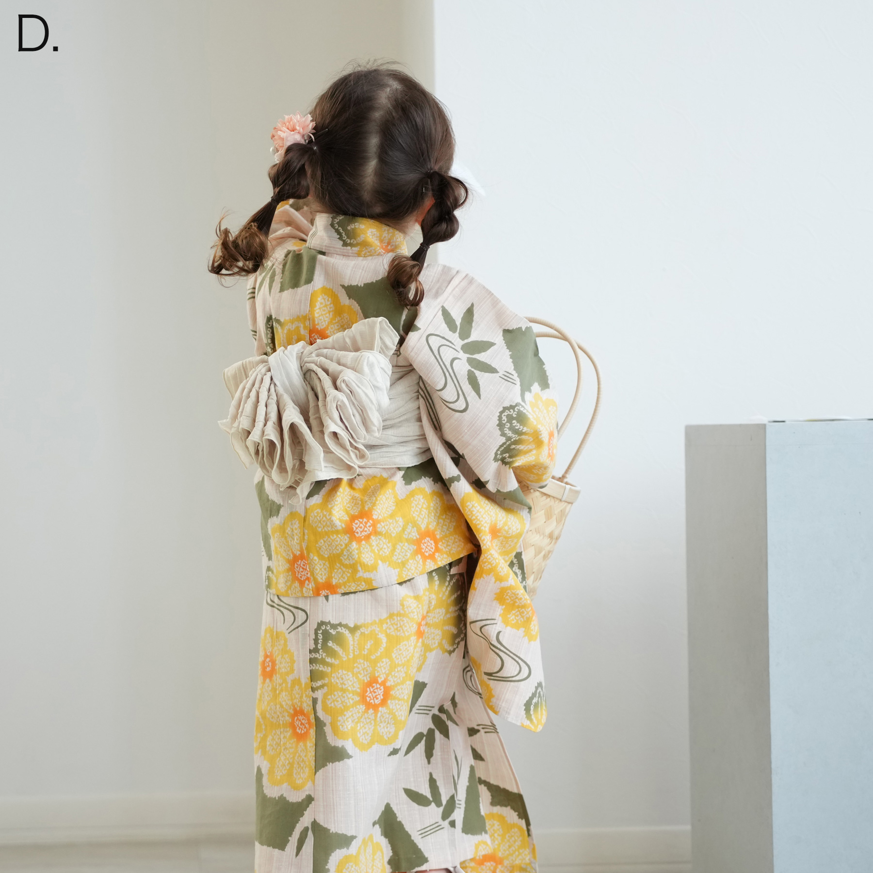 utatane 浴衣 子供 女の子 3点セット（浴衣/帯/下駄）花 菊 ピンク 赤