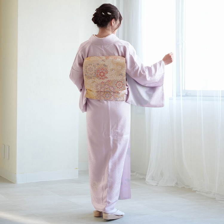 訪問着 レンタル おしゃれ 20点 フルセット 正絹 着物 花柄 紫系