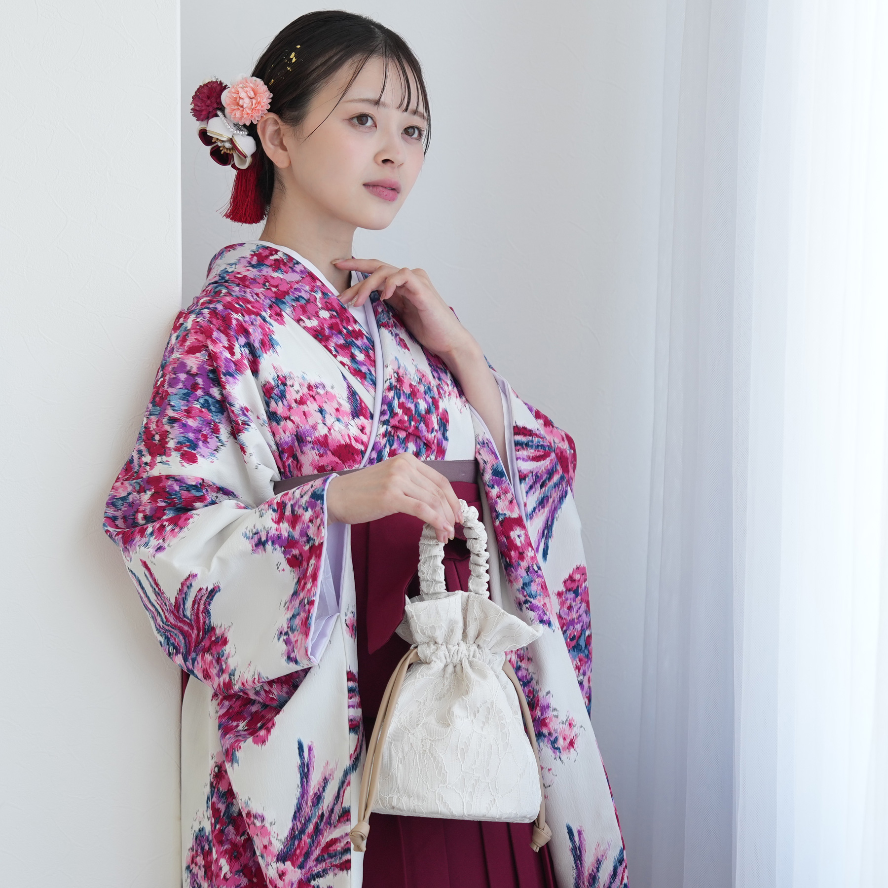 袴 レンタル 卒業式 2尺袖着物 17点セット JILL STUART ジル