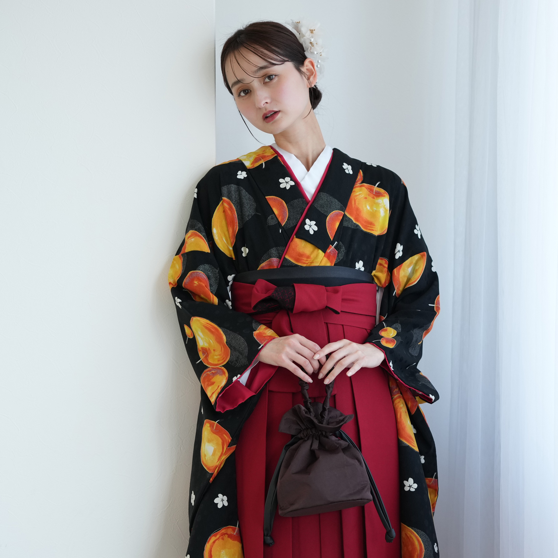 袴 レンタル 卒業式 二尺袖着物 17点セット モダンアンテナ レトロ