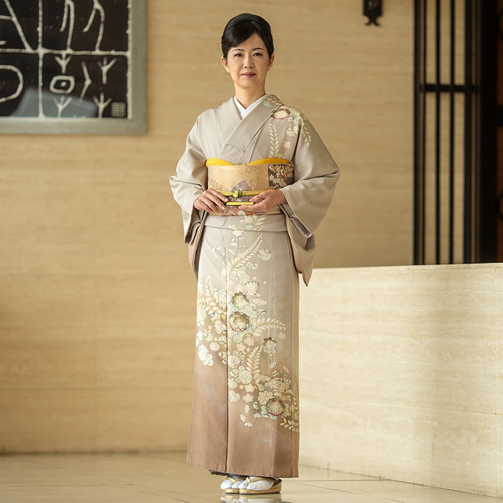 レンタル フルセット 高級正絹 訪問着 HO-FU315 白藤色 辻が花 結婚式