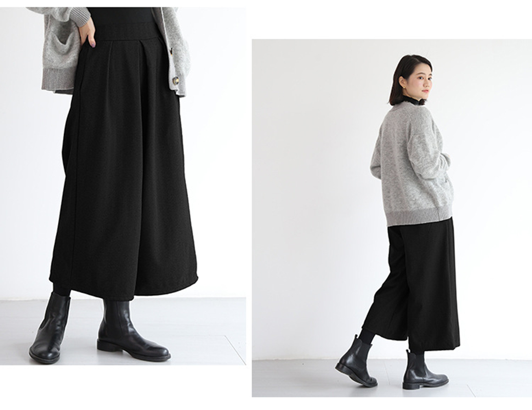 ガウチョパンツ ボトムス パンツ あったか 大きいサイズ ワイドパンツ
