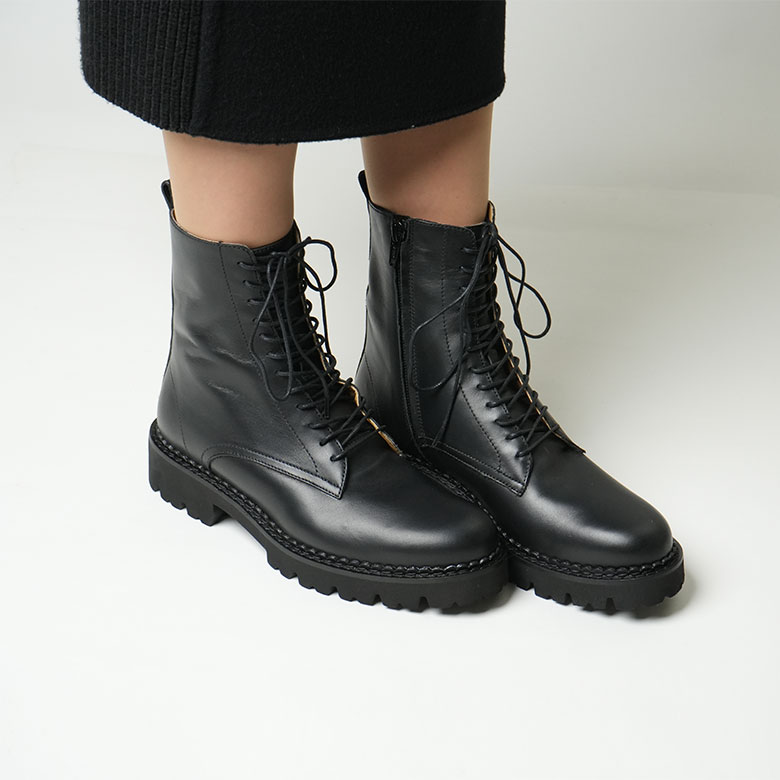 FABIO RUSCONI（ファビオルスコーニ） ショートブーツレースアップ