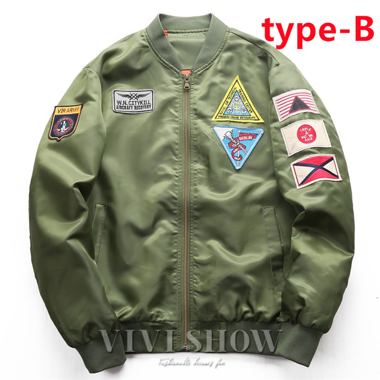 メンズ レディース ma-1 ジャンパー ワッペン加工 カジュアル