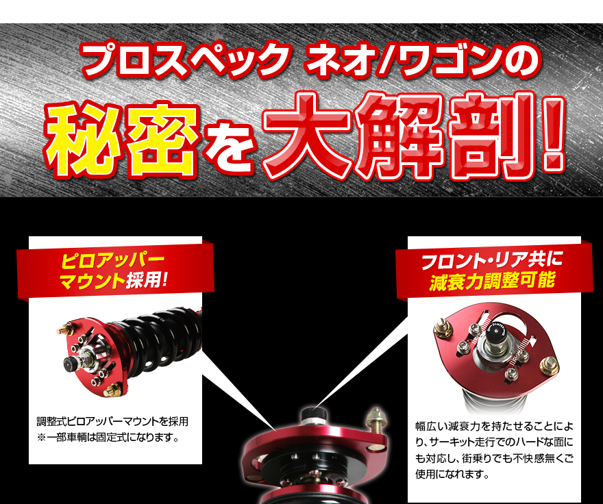 シュピーゲル 車高調 エッセ L235S プロスペックネオ 全長式