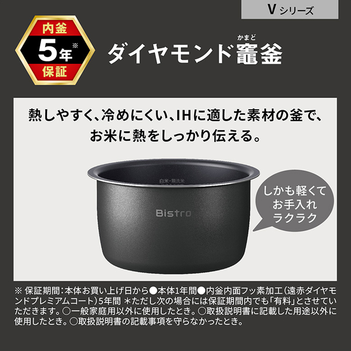 Bistro（Panasonic） パナソニック 炊飯器 5.5合炊き 圧力IH炊飯器