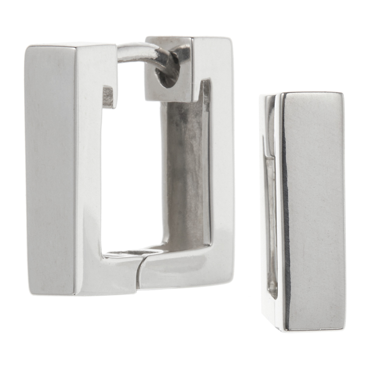 ピアス フープ レディース 両耳用 シルバー925 四角 スクエア型 フープ