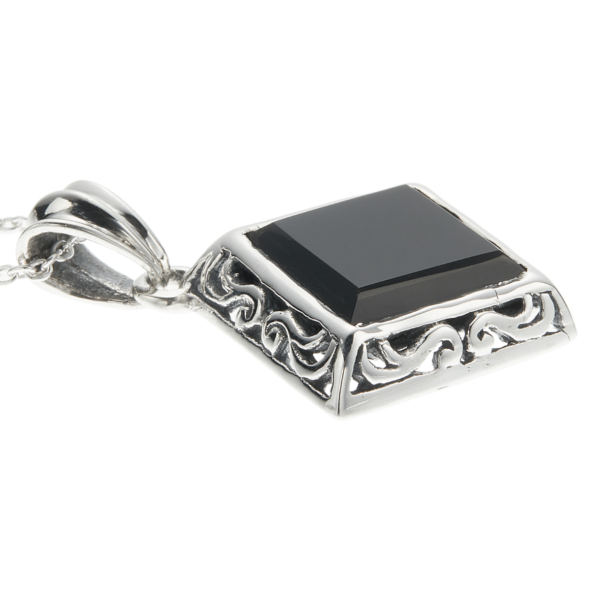 ペンダントトップ ネックレストップのみ メンズ シルバー925 オニキス