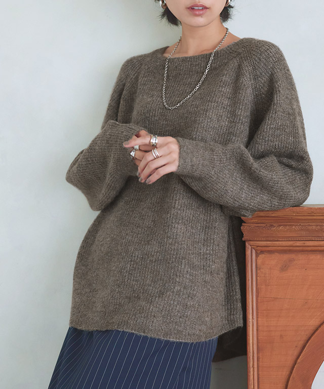 RASW（ラス） ニット セーター アルパカ混 ボートネック ゆったり