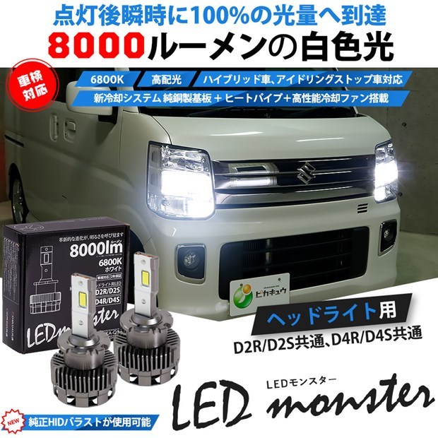 ピカキュウ LED MONSTER L8000 ヘッドライトキット 8000lm ホワイト