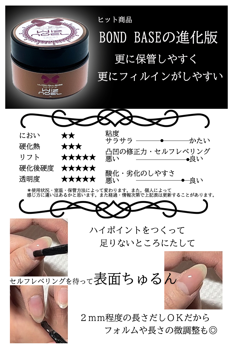 ベースジェル ネイル ジェルネイル Wiz noel ULTRA FILL BASE 15g