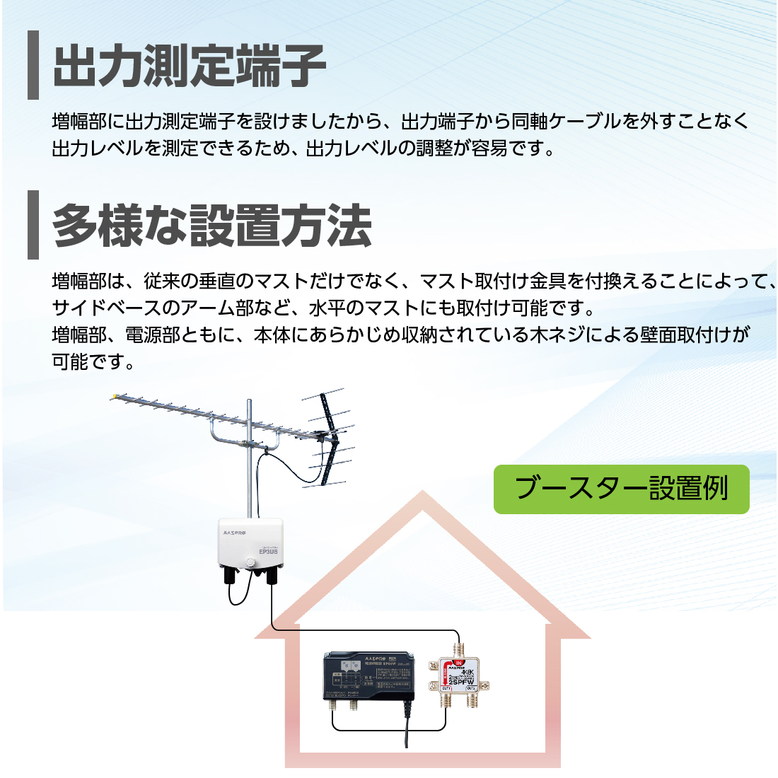 マスプロ（MASPRO） EP3UB アンテナブースター UHFブースター 4K・8K