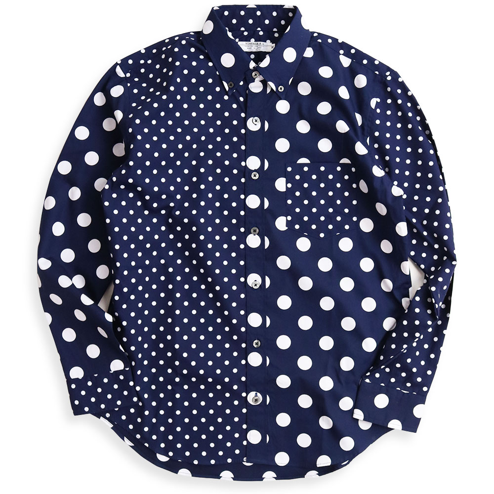 vintage el（ヴィンテージイーエル） 水玉柄シャツ ドットシャツ