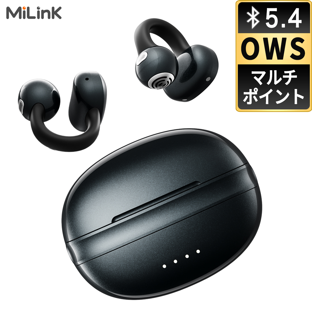MiLink OWS ワイヤレスイヤホン T9 耳掛け式イヤホン イヤーフック