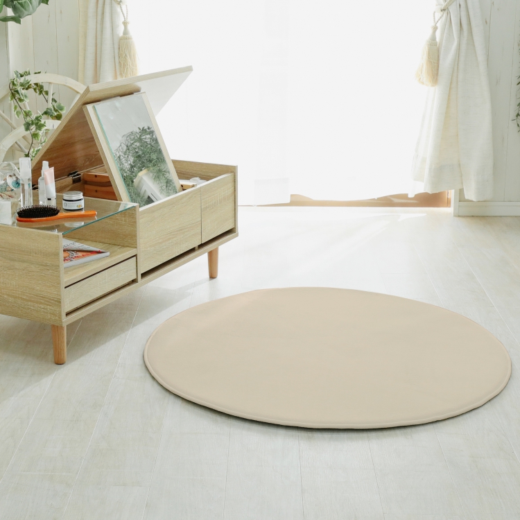 グラムスタイル ラグ カーペット ラグマット 洗える 円形 95 厚手 低