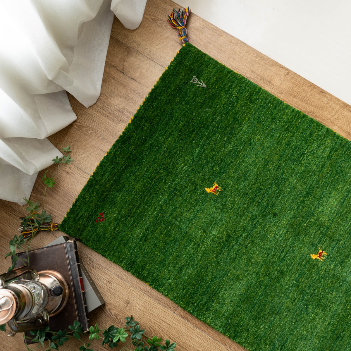 サヤンサヤン 手織り ギャベ ギャッベ 玄関マット アクセントラグ