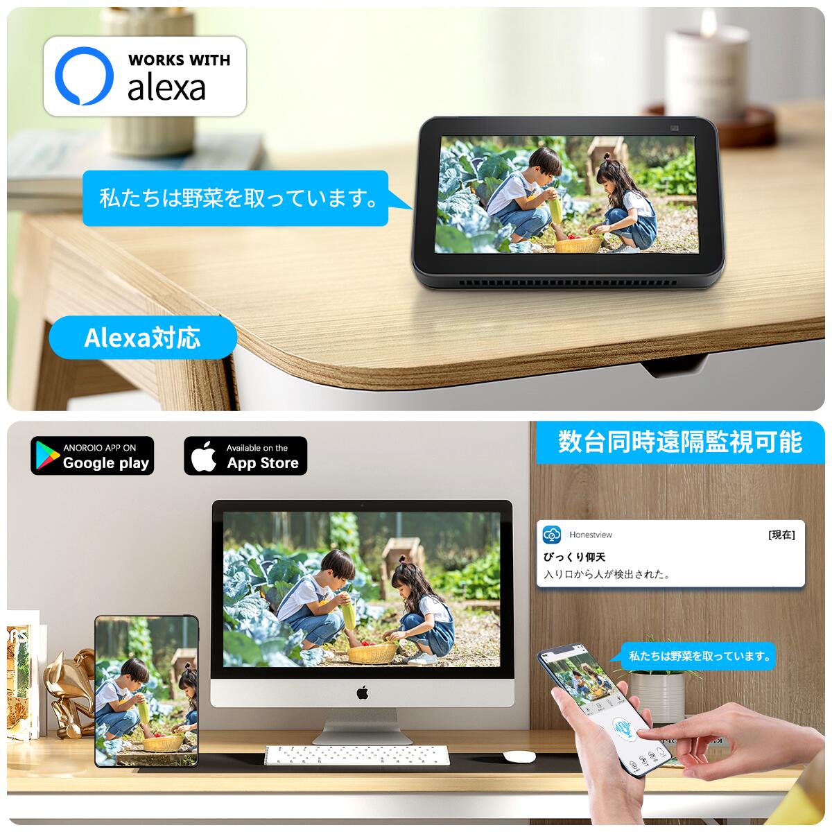 OOSSXX 10インチモニター 一体型録画機 NVR モニター付き 10インチ