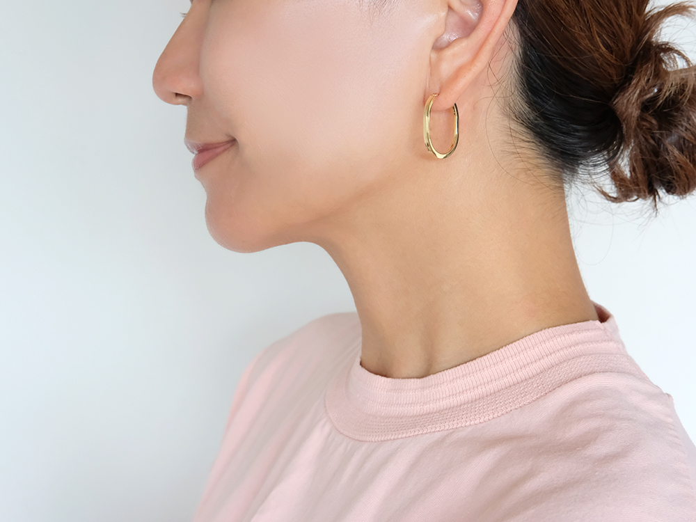 K18 アノルス ラージ フープピアス レディース 女性用 18K 18金