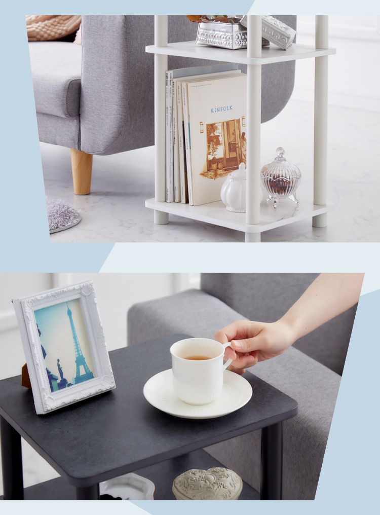 サイドテーブル 組み立て簡単 おしゃれな大理石柄 3段 テーブル ナイト