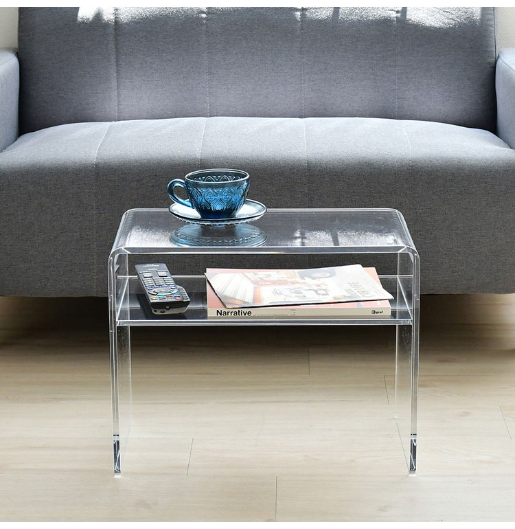 日本製 2way アクリルテーブル コの字型 完成品 10mm厚アクリル使用