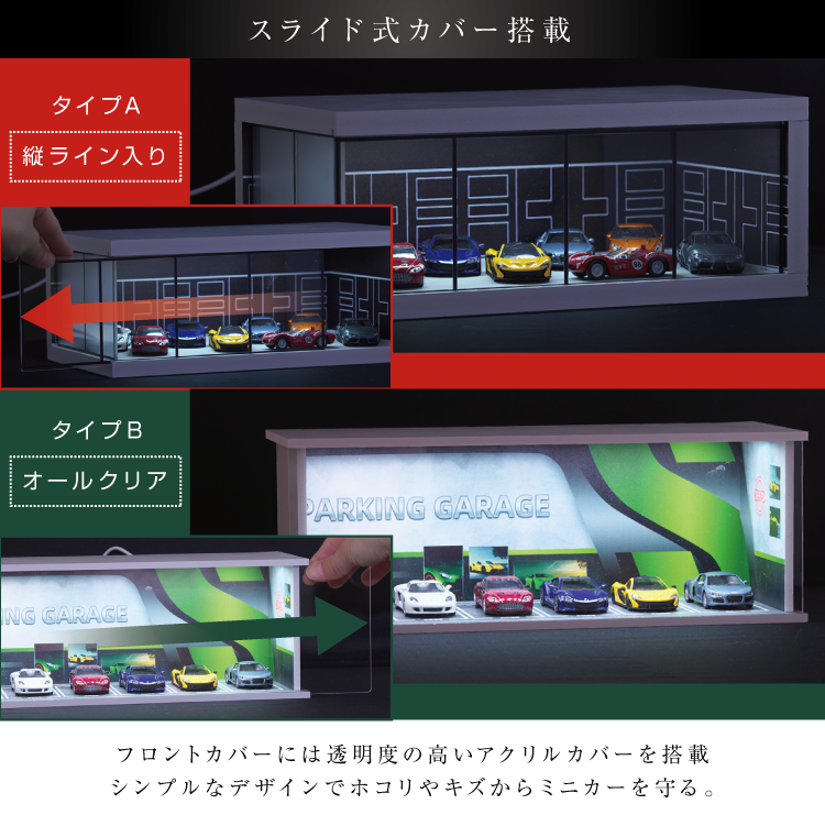 Rapid64 ジオラマケース タイプB 1/64 モデルカ― ライト付き LED