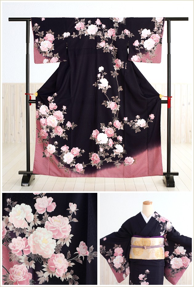 H.L（アッシュ・エル） 訪問着レンタル 七五三 卒業式 母 着物 hw1013