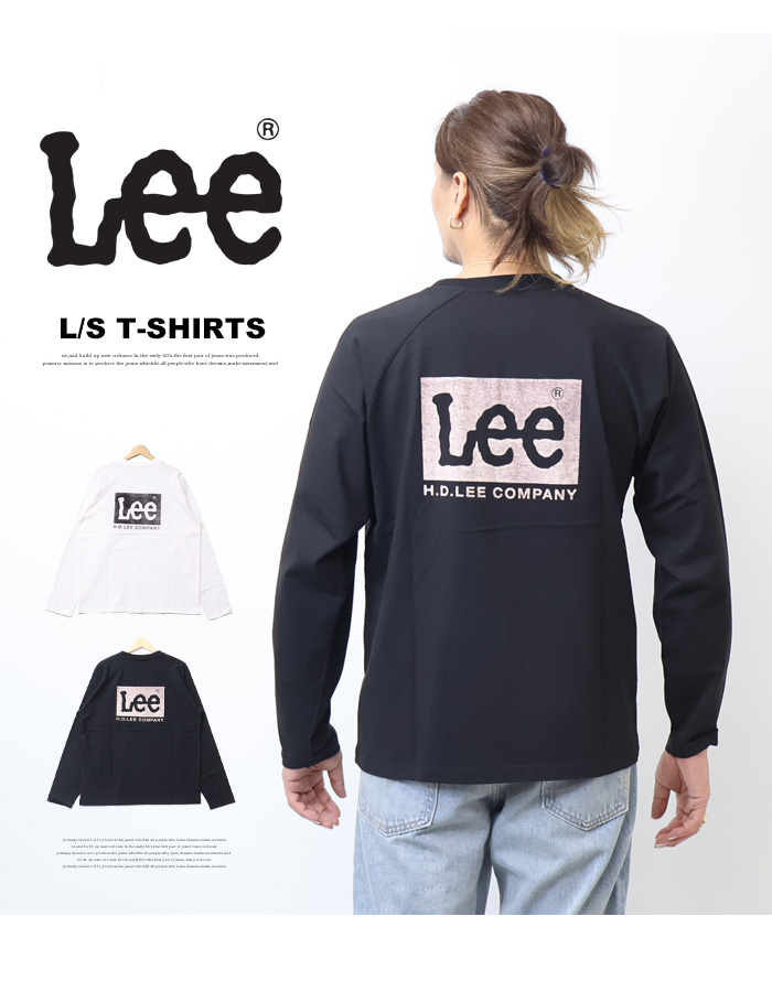 Lee（リー） ロゴ刺繍 バックプリント 長袖Tシャツ メンズ 長T ロンT