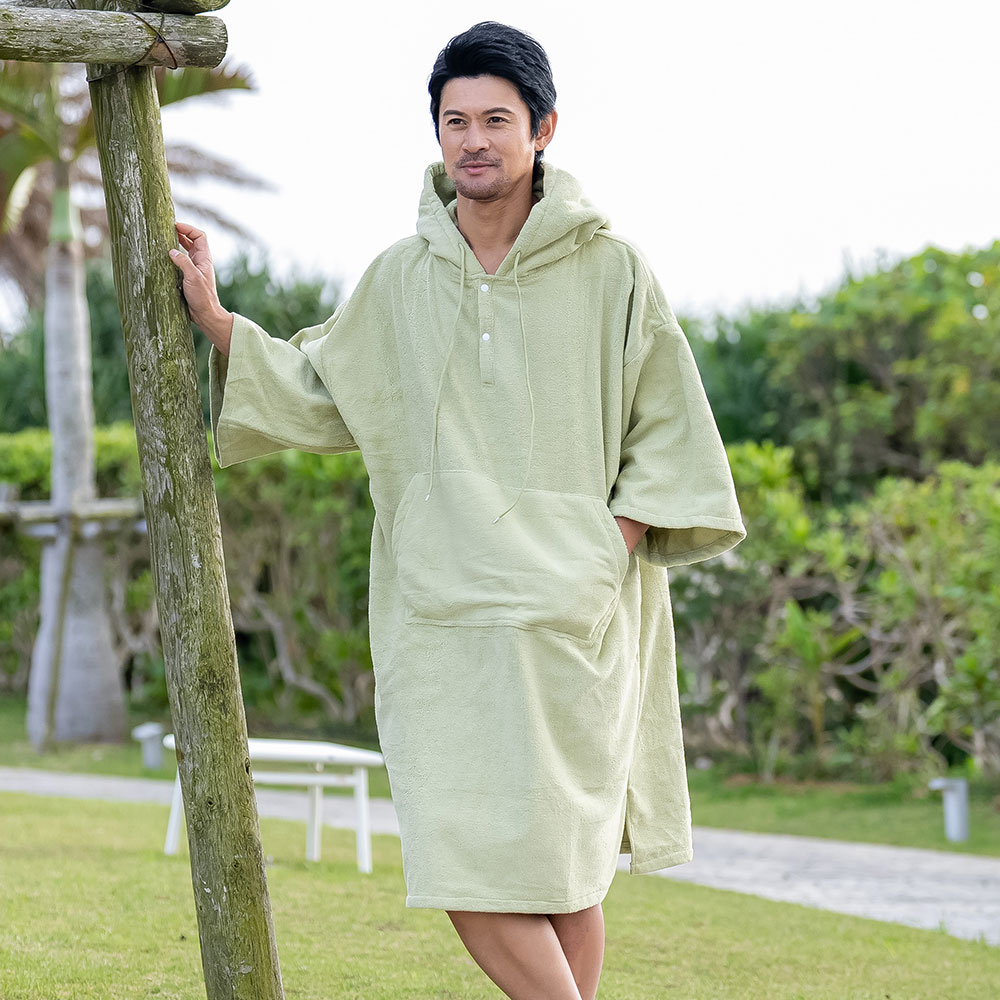 タオルポンチョ お着替えポンチョ サウナポンチョ 吸水 薄手 日焼け