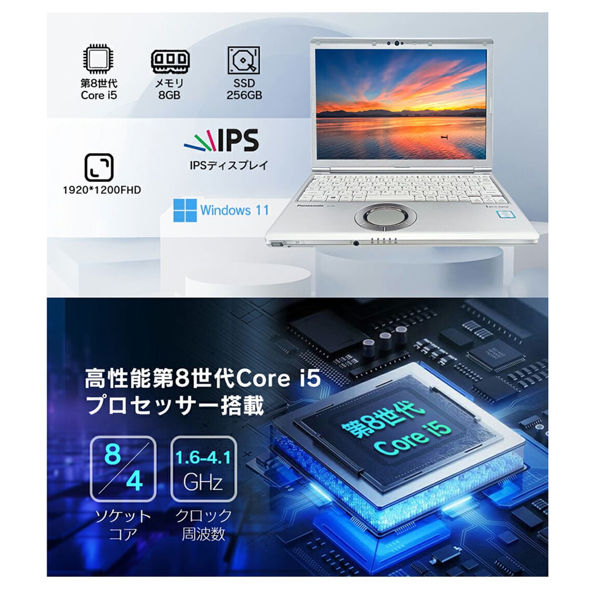 Let's note SV 第8世代 Core i5 ノートパソコン 中古 パナソニック