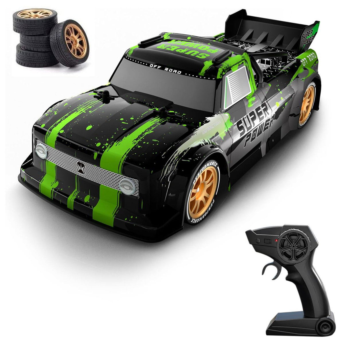 ラジコンカー オンロード ドリフト 四輪駆動 タイヤ交換 4WD 噴霧