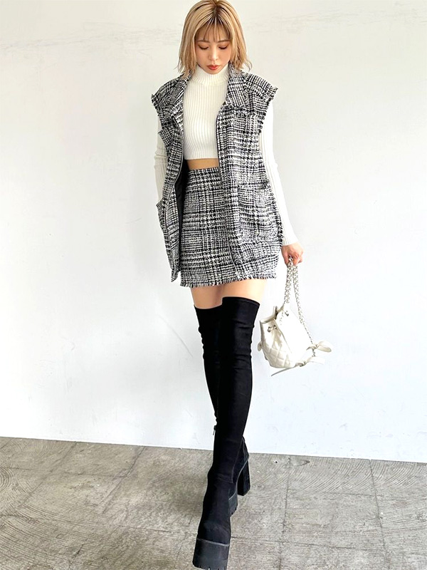 EMODA（エモダ） 厚底 ブーツ スクエア フィット ロング ブーツ