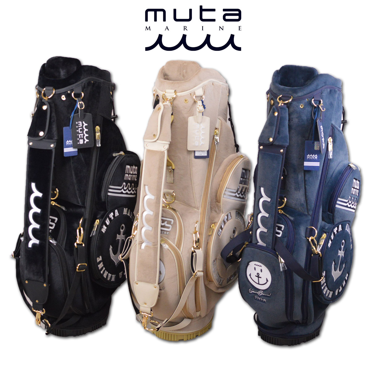 muta（ムータ） キャディバッグ スタンド式 メンズ クリア 黒 紺