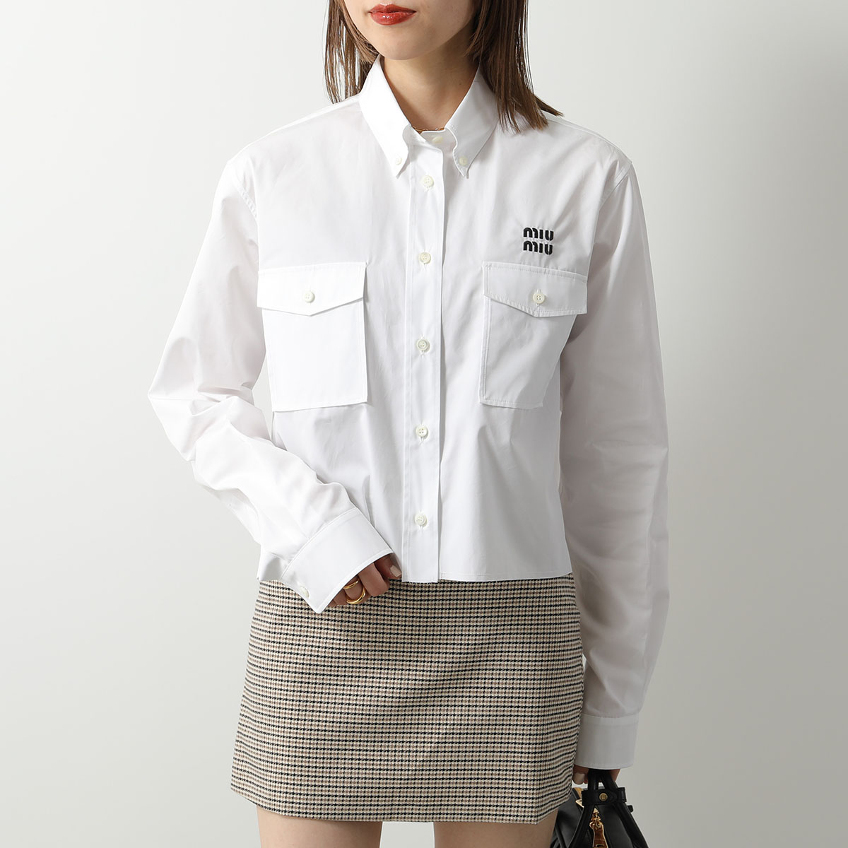 miu miu（ミュウミュウ） ポプリンシャツ MK1791 10RG レディース 長袖