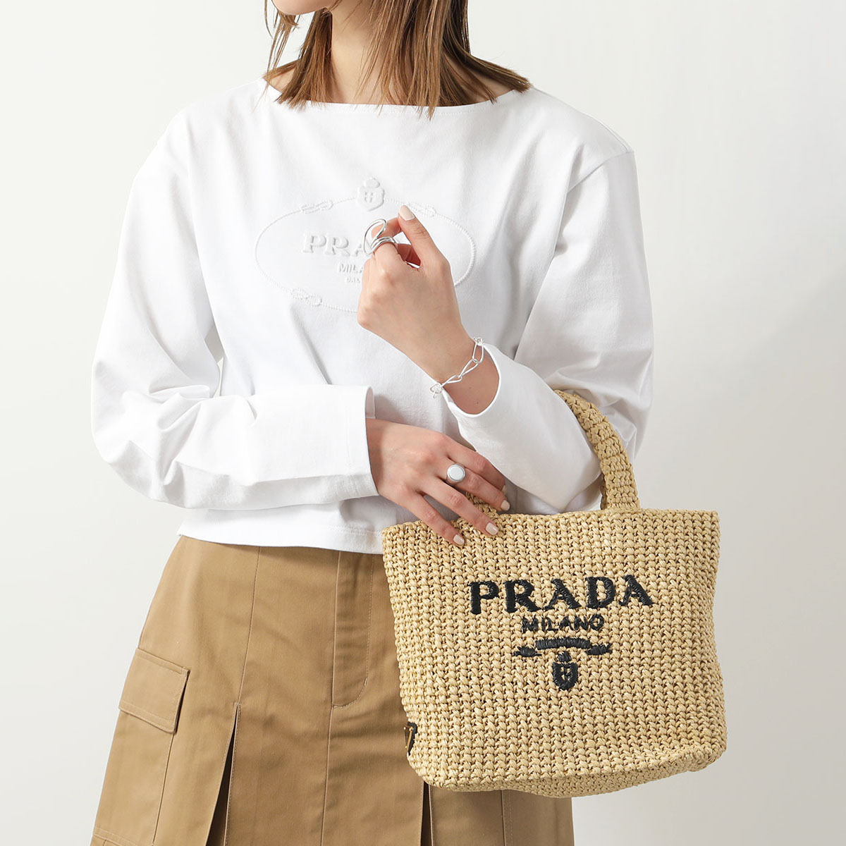 PRADA（プラダ） かごバッグ 1BG422 2C2T OOL レディース クロシェ