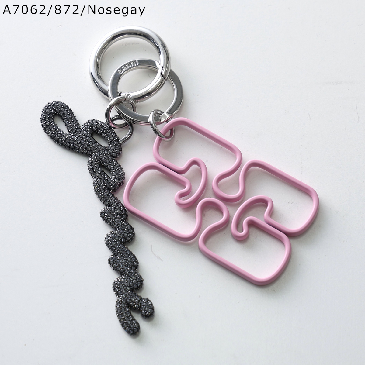 GANNI（ガニー） バッグチャーム Strass Signature Keyring A7062