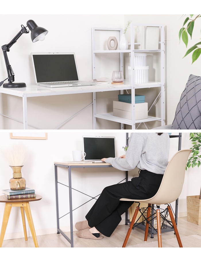 爆買 値下げ パソコンデスク デスク ラック付き 幅110 奥行53 木目調