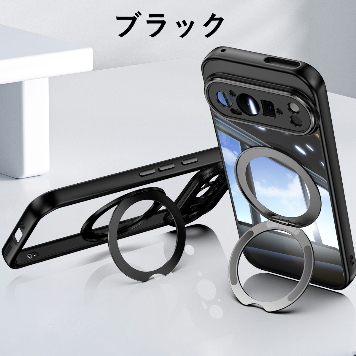 Google Pixel 10a 背面クリア MagSafe対応スタンド カメラレンズ保護