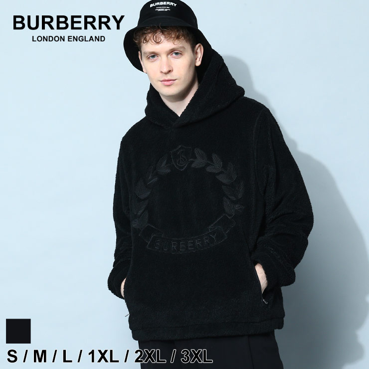 BURBERRY（バーバリー） パーカー フリース ボア メンズ 黒 クロ プル